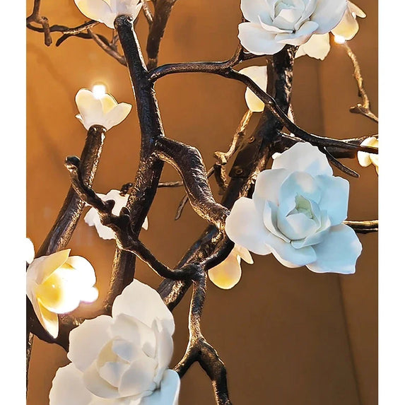 New Italian Light Luxury Ceramic All Copper Branch Living Room Ceiling Light Hotel Restaurant Sales Department Staircase Light