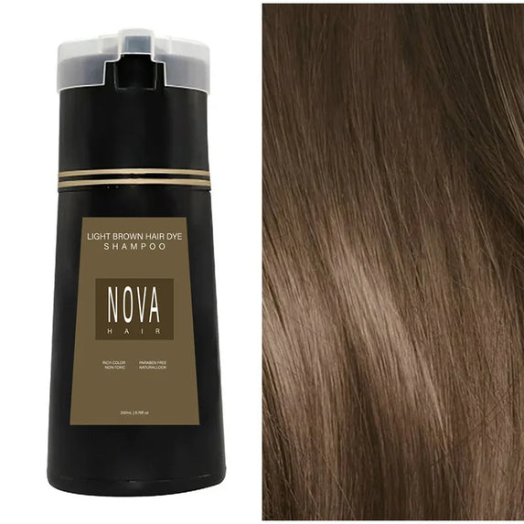 Nova Hair Dye Shampoo Quick Coloring Natural Harmless Cover White Grey Shampoo 3-in-1 Cleaning Nourishing Hair Dye Product