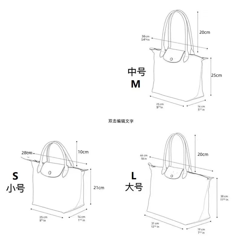 HOT Women Foldable hobo Bags Classics Lady Tote Bag Embroidered Shoulder Bags  Fashion Nylon Handbag Bag for travel