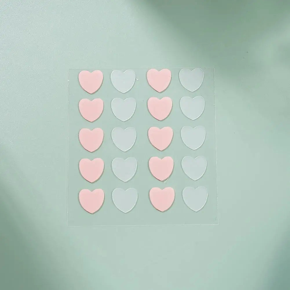 12/20 Counts Acne Care Patches Cute Pink Heart Shaped Acne Pimple Patches Invisible Acne Cover Treatment Stickers Skin Care