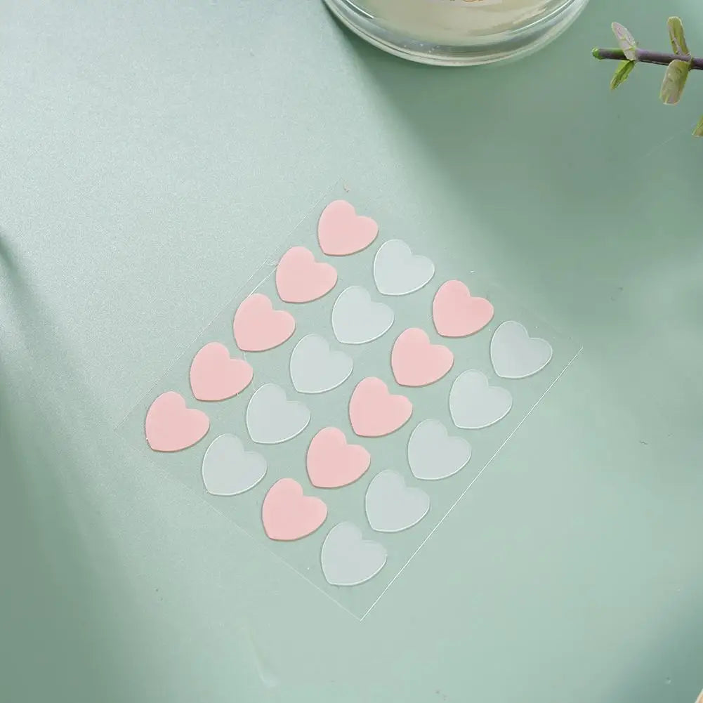 12/20 Counts Acne Care Patches Cute Pink Heart Shaped Acne Pimple Patches Invisible Acne Cover Treatment Stickers Skin Care