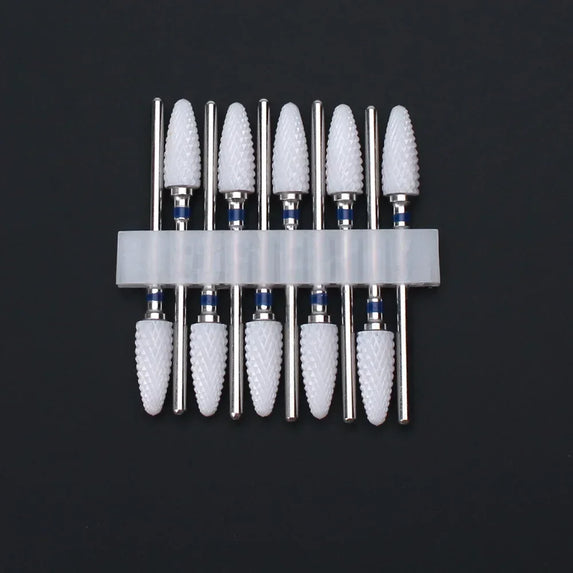 10pcs Ceramic Nail Drill Bits Set Milling Cutter for Manicure Drills Electric Nail Files Cuticle Remove Nail File Art Tools