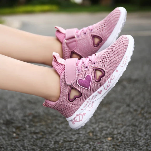 Girls Casual Shoes Light Mesh Sneakers Kids Summer Children Spring Autumn Tenis Cute Sport Cartoon Female Running Sock Footwear