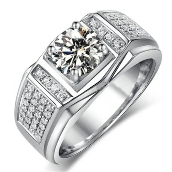 Ofertas Hip Hop Style Trendy Men Women Rings Copper Ring Iced Out Bling Pave Cubic Zirconia Geometry Ring Charms