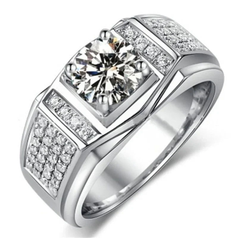 Ofertas Hip Hop Style Trendy Men Women Rings Copper Ring Iced Out Bling Pave Cubic Zirconia Geometry Ring Charms