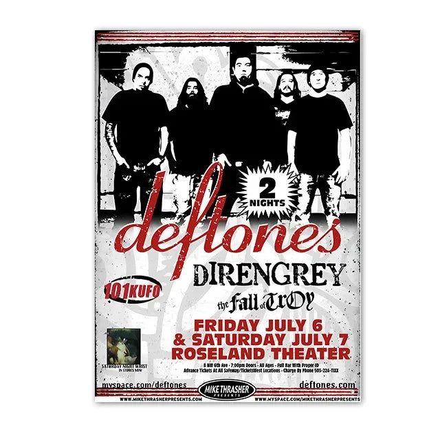 Retro Band Deftones Poster Aesthetics Classic Music Album Canvas Painting Wall Art Pictures Prints Home Decor Fans Gift Unframed