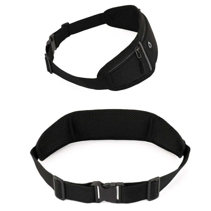 Running Waist Bag Lightweight Waterproof Reflective Strip Waist Fanny Pack Gym Sport Running Waist Pack Adjustable Elastic Strap