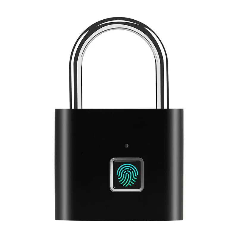Smart Fingerprint Padlock Waterproof Zinc Alloy Biometric Padlocks With Buit-in Rechargeable Battery USB Charge