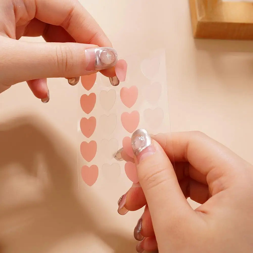 12/20 Counts Acne Care Patches Cute Pink Heart Shaped Acne Pimple Patches Invisible Acne Cover Treatment Stickers Skin Care