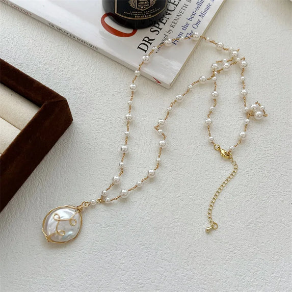 Luxury Pearl Shell Earring Ring Brooch Jewelry Set, Natural Stone Ring & Flower Earring,Women's Elegant Clothing Decoration Gift