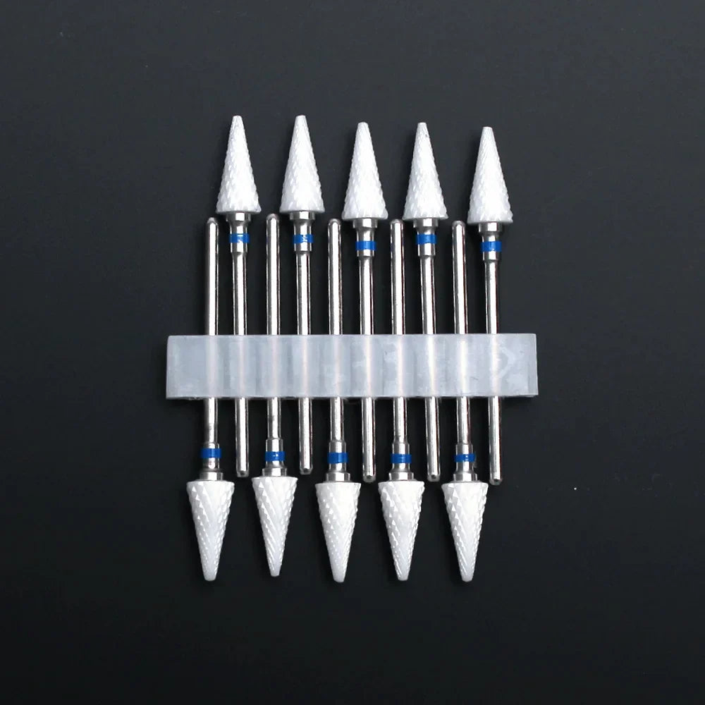 10pcs Ceramic Nail Drill Bits Set Milling Cutter for Manicure Drills Electric Nail Files Cuticle Remove Nail File Art Tools
