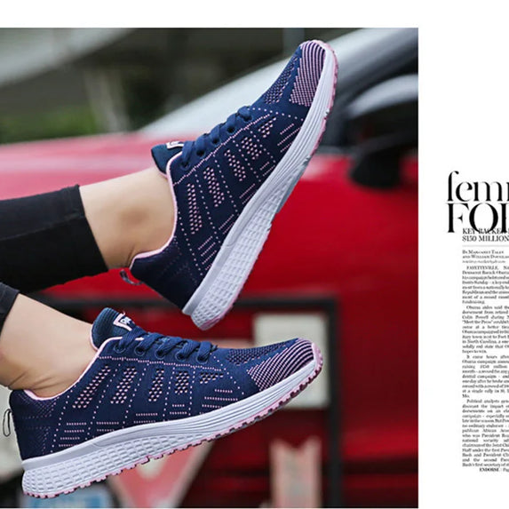 Women Casual Shoes Fashion Breathable Walking Mesh Flat Shoes Sneakers Women 2021 Gym Vulcanized Shoes White Female Footwear
