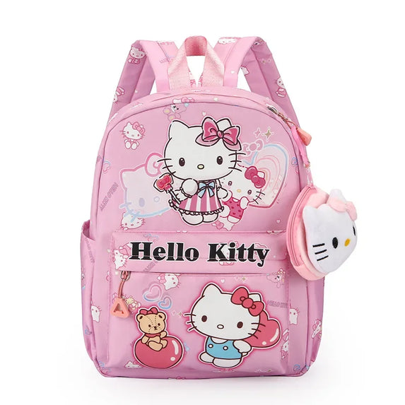 Kuromi Backpack With Coin Purse, Hello Kitty & Cinnamoroll Cartoon Schoolbag, Girl Casual Travel Commute Knapsack For Daily Use