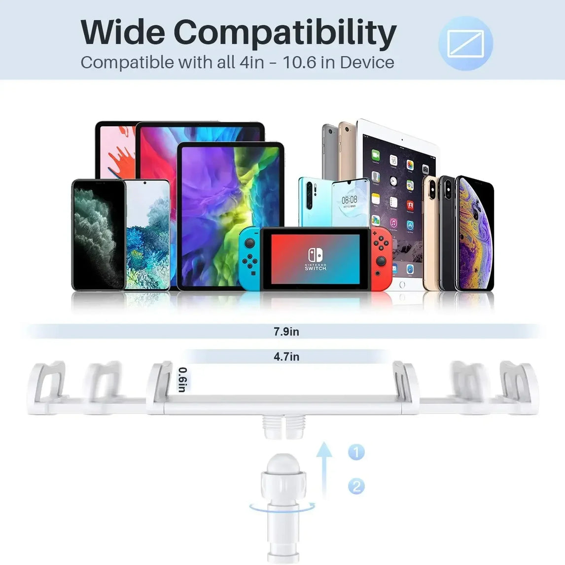 Multifunctional Lazy Phone and Tablet Universal Holder 80cm Tablet Holder Stand for iPad Air Mini or Other 4.7-10.5" Devices