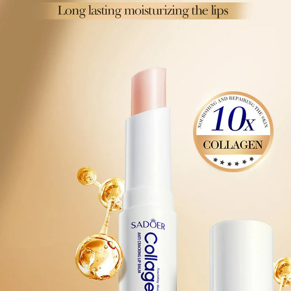 SADOER Collagen Lip Balm Moisturizing Anti Cracking Brightening  Repair Nourishing Hydrating Lipstick Lips Skin Care Products