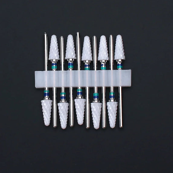 10pcs Ceramic Nail Drill Bits Set Milling Cutter for Manicure Drills Electric Nail Files Cuticle Remove Nail File Art Tools
