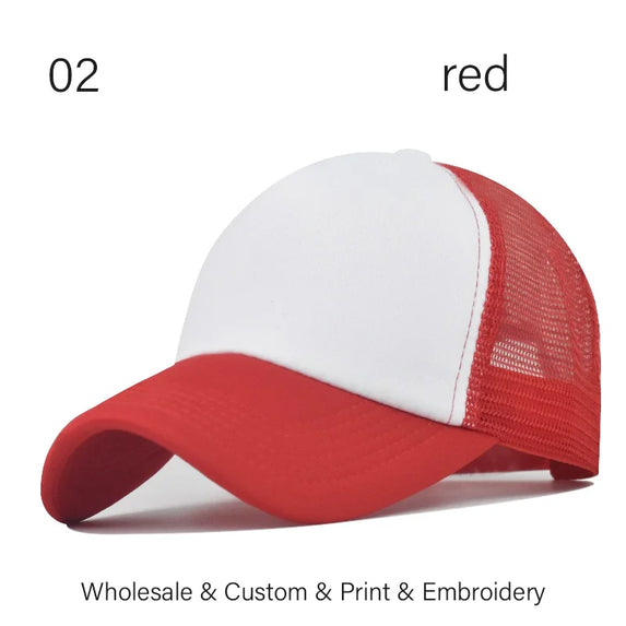 SLECKTON Custom LOGO Embroidery Baseball Cap for Women and Men DIY Print Mens Mesh Cap Fashion Summer Sun Hat Unisex Wholesale
