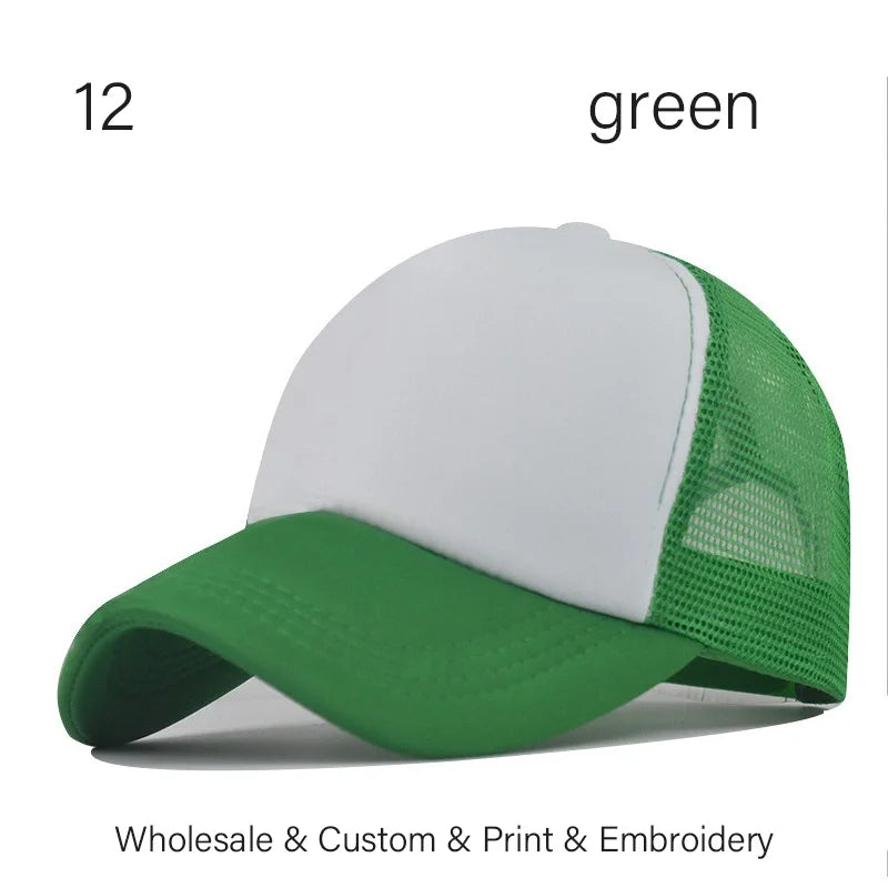 SLECKTON Custom LOGO Embroidery Baseball Cap for Women and Men DIY Print Mens Mesh Cap Fashion Summer Sun Hat Unisex Wholesale