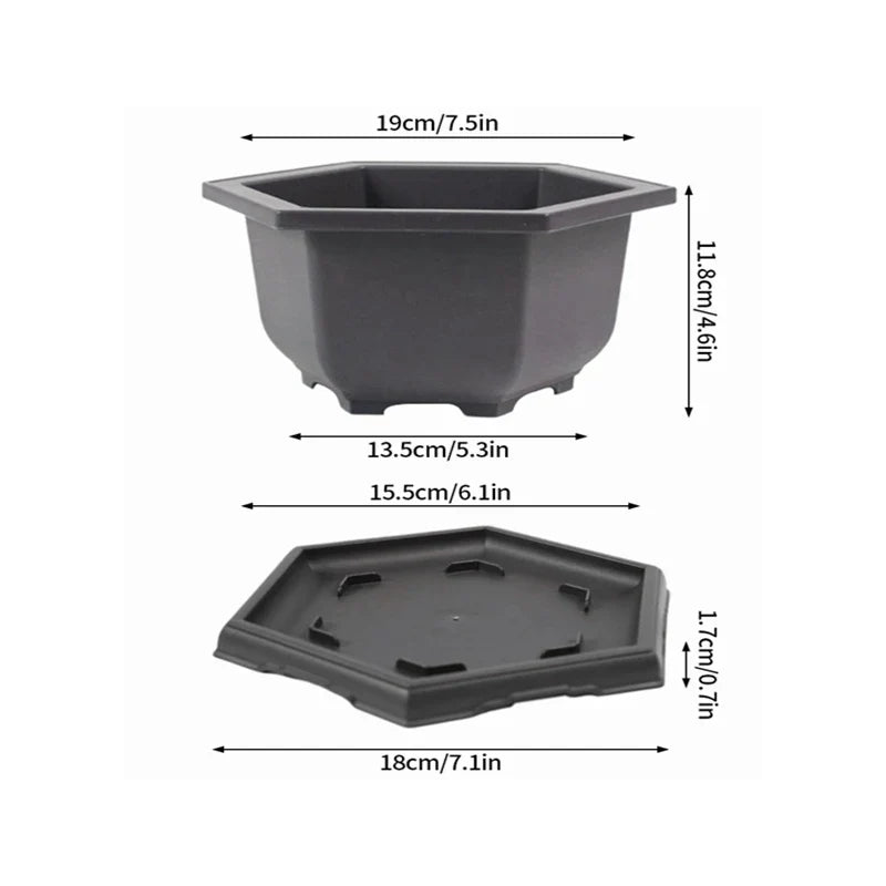 Flowerpots Imitation Purple Clay Succulent Plants Pots Outdoor Garden Landscape Bonsai Pot Trays Rectangular Square Planter
