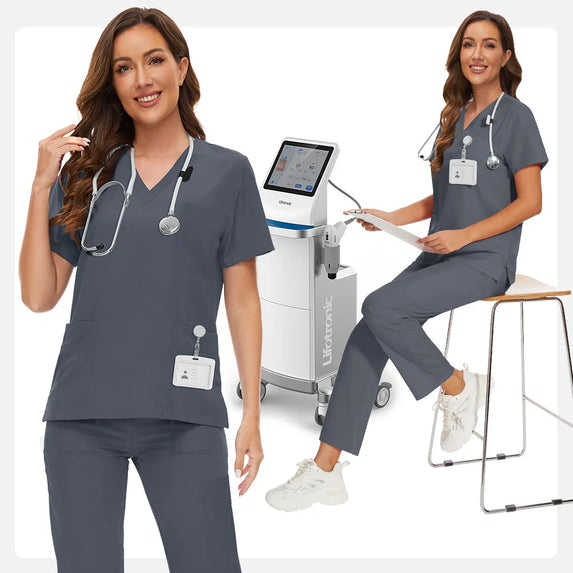 Anti Wrinkle Washable Soft Hospital Uniform Hot Sale Pet Vet Nurse Scrub Set Women Medical Scrubs Sets Women Medical Accessories