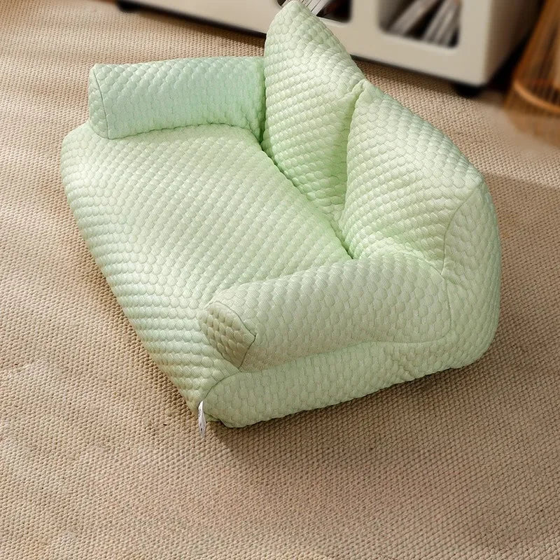 Cat Summer Beds Pet Sofa Dog Nest Removable Washable Waterproof Breathable Ice Silk Soft Cat Bed Small Kitten House