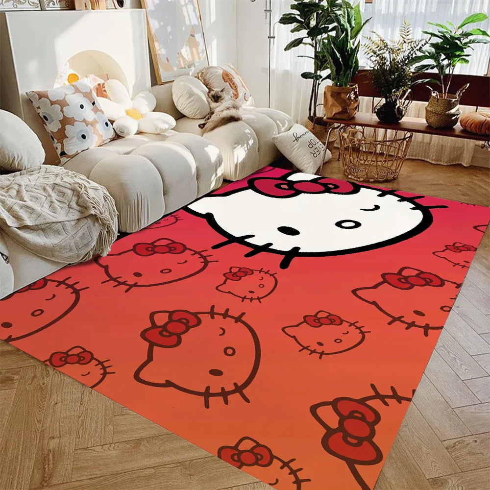 MINISO Sanrio Cute Kuromi Print Rug Non-slip Washable Carpet for Home Living Room Bedroom Rug Bathroom Floor Mat Kitchen Doormat