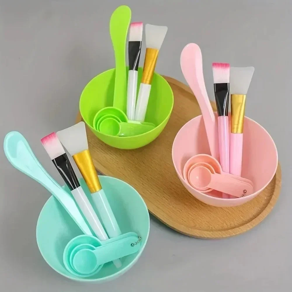 7pcs Facial Brush Mask Bowl Spoon Set Mask Brush Bar DIY Beauty Tools Mixing Tools Skin Care Makeup Supplies Woman Facial Tools
