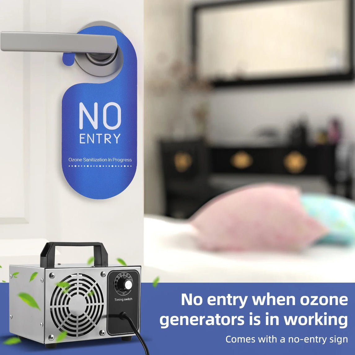 Portable Ozone Generator Stainless Steel Ozone Machine Odor Removal Ionizer Air Purifier Ozone for Home Car Pet 0-60min Timer