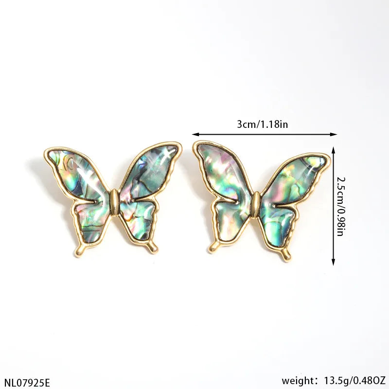 Luxury Pearl Shell Earring Ring Brooch Jewelry Set, Natural Stone Ring & Flower Earring,Women's Elegant Clothing Decoration Gift