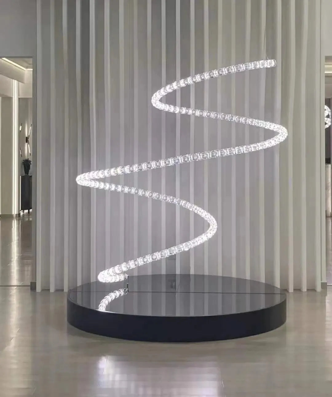 Post-modern simple luxury dining room glass chandelier Nordic designer minimalist art strip living room study bar