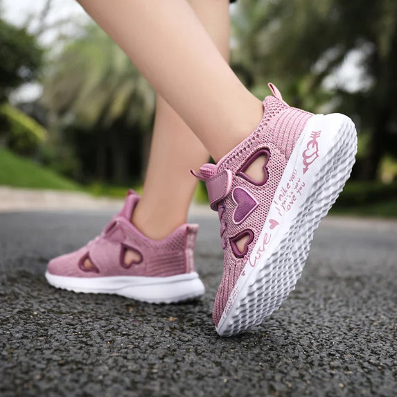 Girls Casual Shoes Light Mesh Sneakers Kids Summer Children Spring Autumn Tenis Cute Sport Cartoon Female Running Sock Footwear