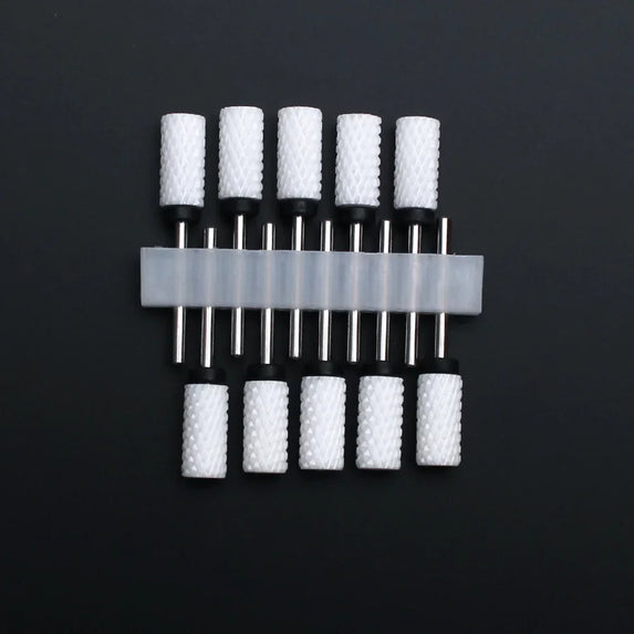 10pcs Ceramic Nail Drill Bits Set Milling Cutter for Manicure Drills Electric Nail Files Cuticle Remove Nail File Art Tools
