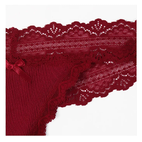 Lace Floral Women Panties Low Waist Breathable Briefs Female Thong Underwear Solid Sexy G-String Transparent Panty