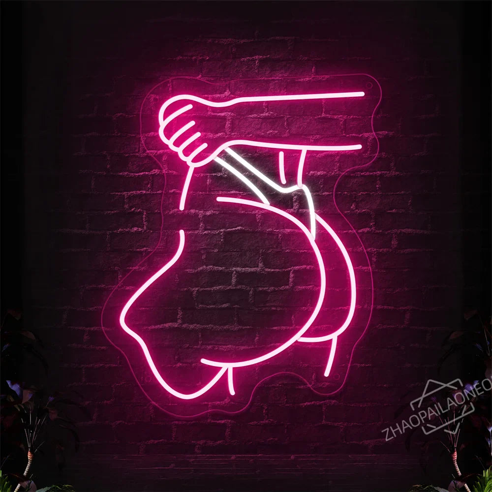 Sexy Lady Body Pink LED Neon Light Sign Wall Decor Dimmable LED Lights Bedroom Living Bar Club Decorations Game Room Party Gift