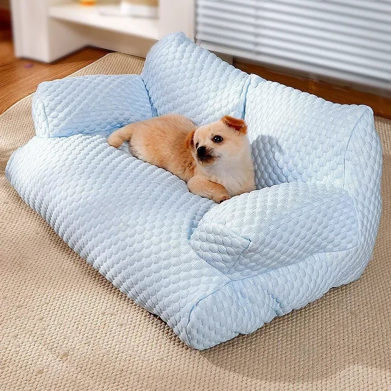 Cat Summer Beds Pet Sofa Dog Nest Removable Washable Waterproof Breathable Ice Silk Soft Cat Bed Small Kitten House
