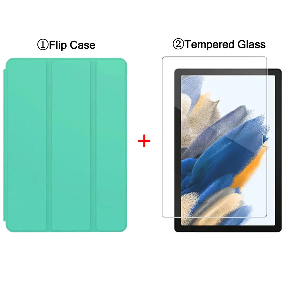 Tablet Stand Protection Flip For Samsung Galaxy Tab A8 10.5'' 2021 Cover for SM-X200 X205 Case Tri-fold Back Case for x200 Film