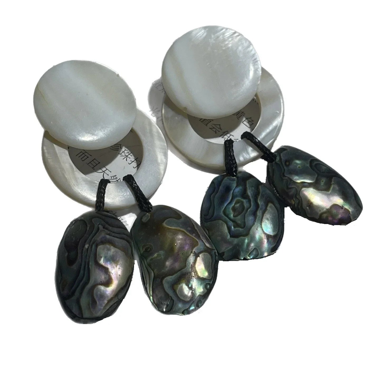 Luxury Pearl Shell Earring Ring Brooch Jewelry Set, Natural Stone Ring & Flower Earring,Women's Elegant Clothing Decoration Gift