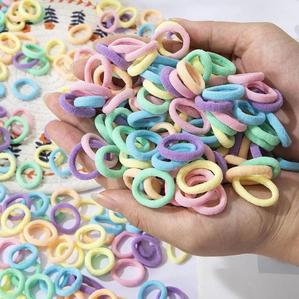 100/300/500pcs Girls Elastic Hair Bands Children Ponytail Hold Hair Tie Rubber Band Scrunchie Kids Hair Accessories for women