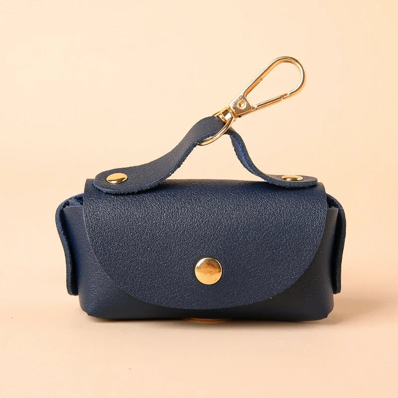 Portable Dog Poop Bag Organizer Stylish Pet Bag Holder Leather Pet Poop Bag Holder With Dispenser For Dog Bags Pet Supplies