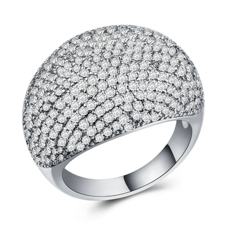Ofertas Hip Hop Style Trendy Men Women Rings Copper Ring Iced Out Bling Pave Cubic Zirconia Geometry Ring Charms