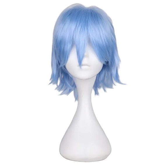 Universal Short Cosplay Wig Silver Red Pink Blonde Grass Green Black Straight Men's Wig for Halloween Cosplay Costume Party