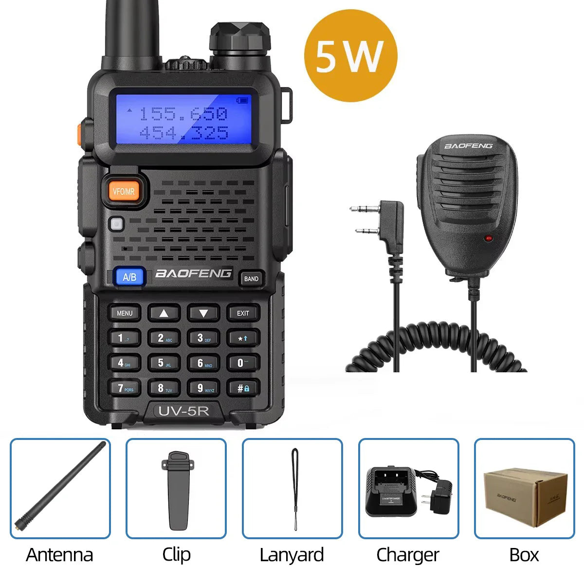 Baofeng Walkie Talkie UV 5R 5W 8W Dual Band Ham Two Way Radio Vhf Uhf FM Radio Handheld Transceiver Hunting 16KM