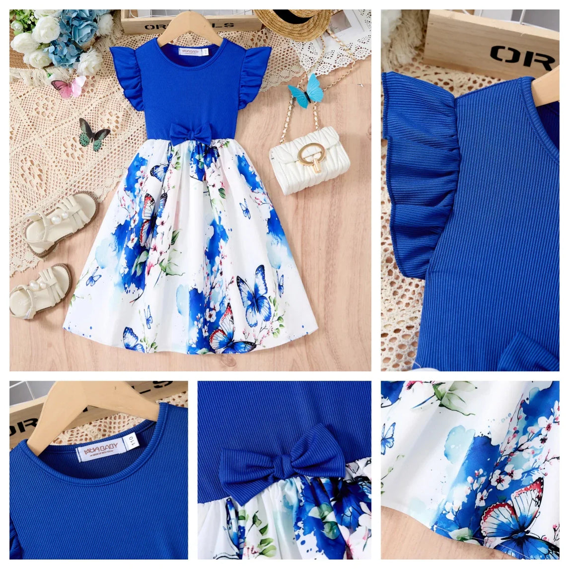 2-10Y Print Splicing Flower Dress Children's Birthday Ruffled Sleeveless Floral Princess Summer Dresses For Baby Sweet Girls