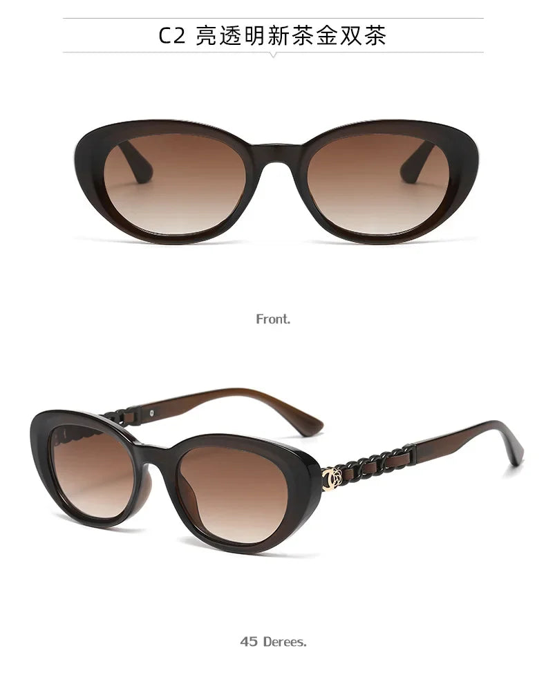 2025 Oval Sunglasses for Women Small Frame Luxury Designer High Quality Sunglass Men Fashion Lentes De Sol Mujer Gafas