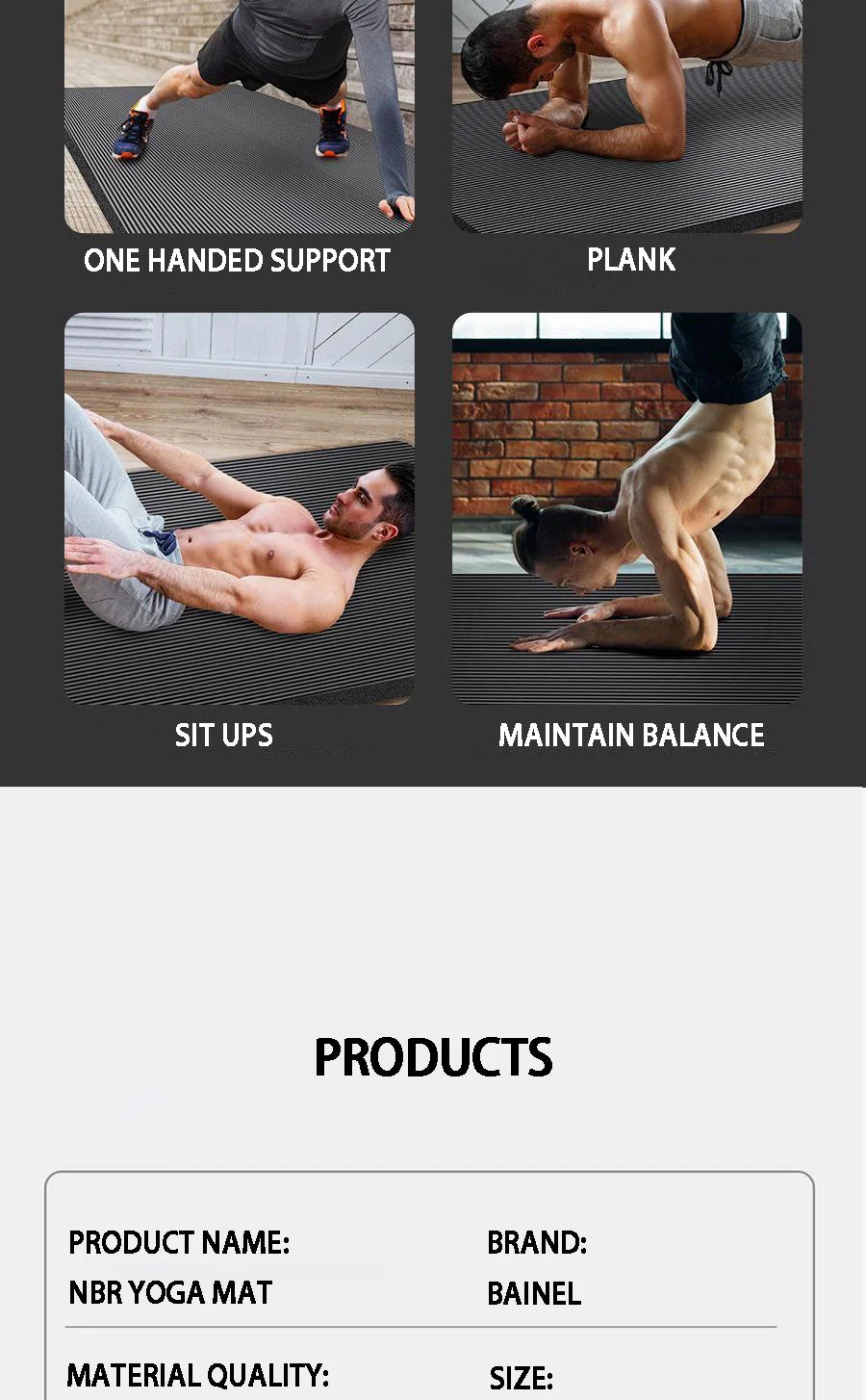20mm Yoga Mat Extra Long and Thick Men's Specially Made High-quality Fitness Pilates Exercise and Health Fitness Mat