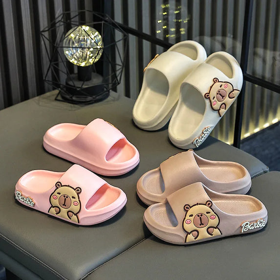 Children Slippers Cute Cartoon Girl EVA Home Slippers 2-16 Years Old Capibala Boys Non Slip Soft Soled Bathroom Slippers