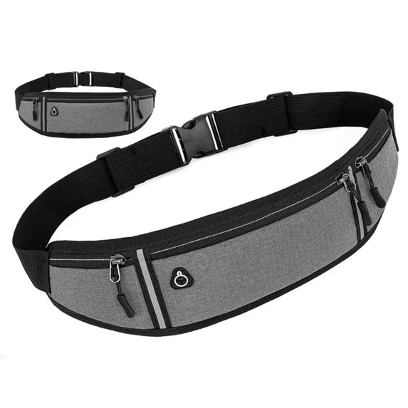 Running Waist Bag Lightweight Waterproof Reflective Strip Waist Fanny Pack Gym Sport Running Waist Pack Adjustable Elastic Strap