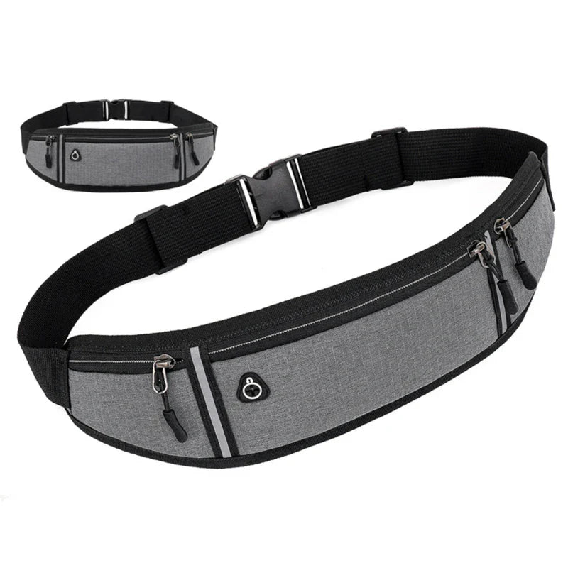 Running Waist Bag Lightweight Waterproof Reflective Strip Waist Fanny Pack Gym Sport Running Waist Pack Adjustable Elastic Strap