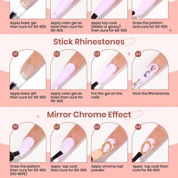 BORN PRETTY 2Pcs/Set 8ml 5D Sculpting Gel with Solid Mirror Powder DIY Nail Embossing Gel for Painting Carving Nails