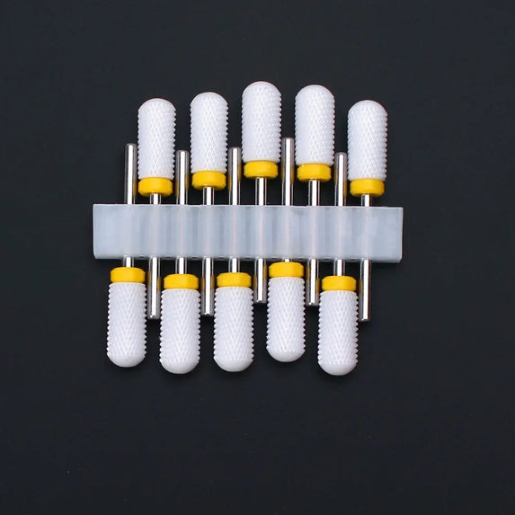 10pcs Ceramic Nail Drill Bits Set Milling Cutter for Manicure Drills Electric Nail Files Cuticle Remove Nail File Art Tools